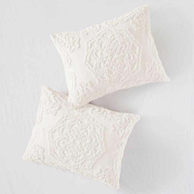 Madison Park Laetitia Tufted Chenille Cotton 3 Piece Medallion Duvet Cover Set