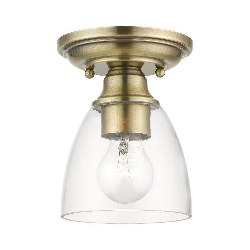 Livex Lighting Montgomery 1 - Light Flush Mount in  Antique Brass