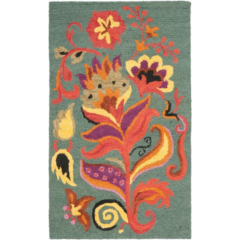 Blossom BLM679 Hand Hooked Area Rug - Blue/Multi - 3'x5' - Safavieh.