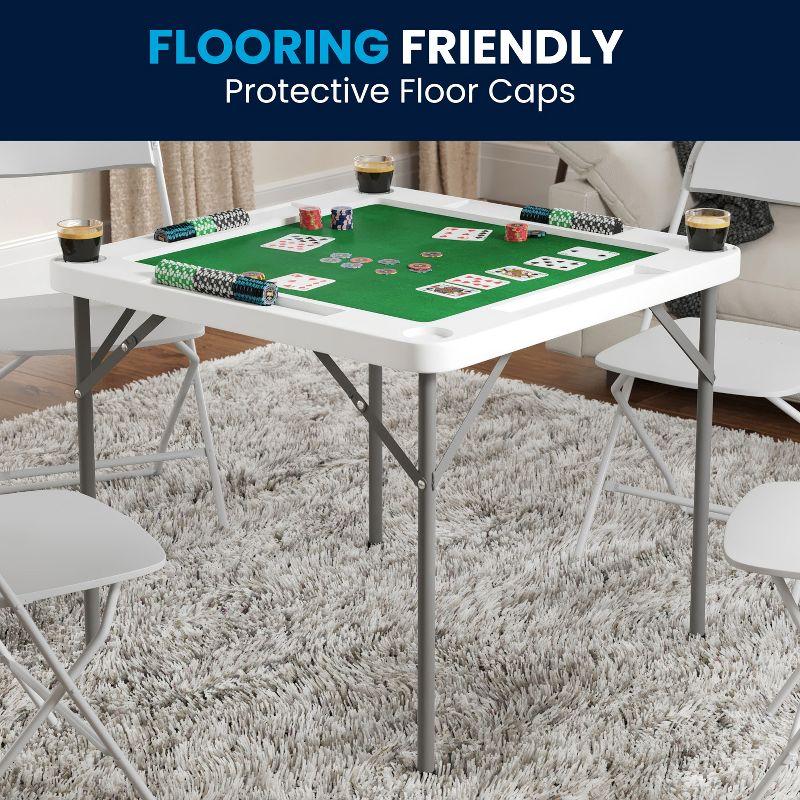 Noah 34.5" Square 4-Player Folding Card Game Table with Felt and Cupholders by Flash Furniture