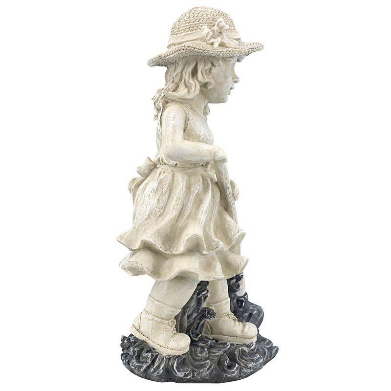 Medium Beige Resin Young Gardener Girl Statue