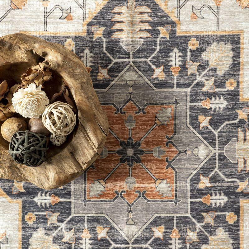 Nuloom Cira Traditional Vintage Machine Washable Indoor Area Rug, 5' x 8', Beige