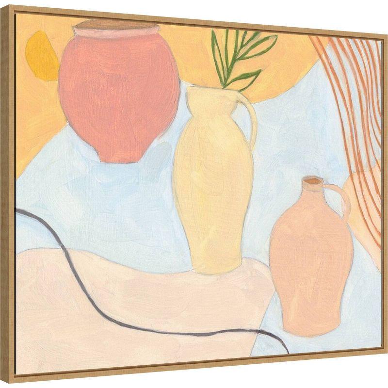 28" x 23" Puzzles II by Melissa Wang Framed Canvas Wall Art Print - Amanti Art: Semi-Abstract, Modern Decor, Lithograph Canvas