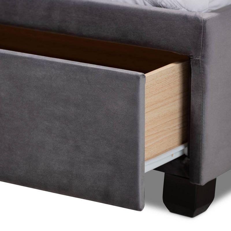 Caronia Velvet Upholstered 2 Drawer Platform Storage Bed - Baxton Studio