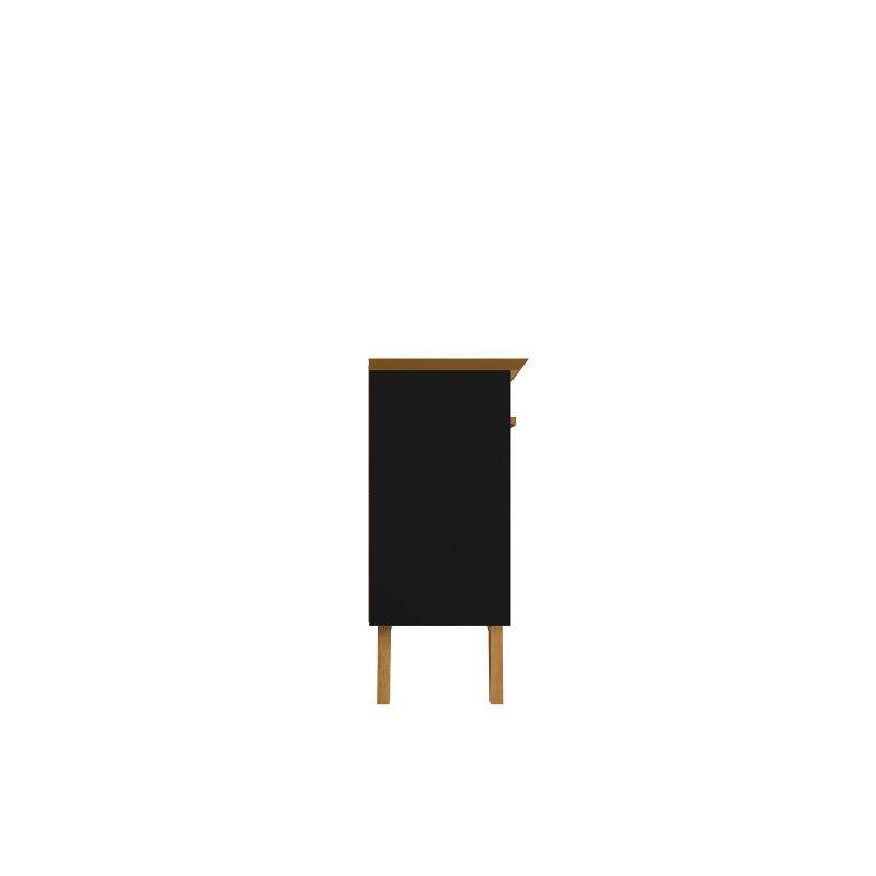 62.99" Yonkers Sideboard Black/Cinnamon - Manhattan Comfort: Mid-Century Buffet Storage Cabinet