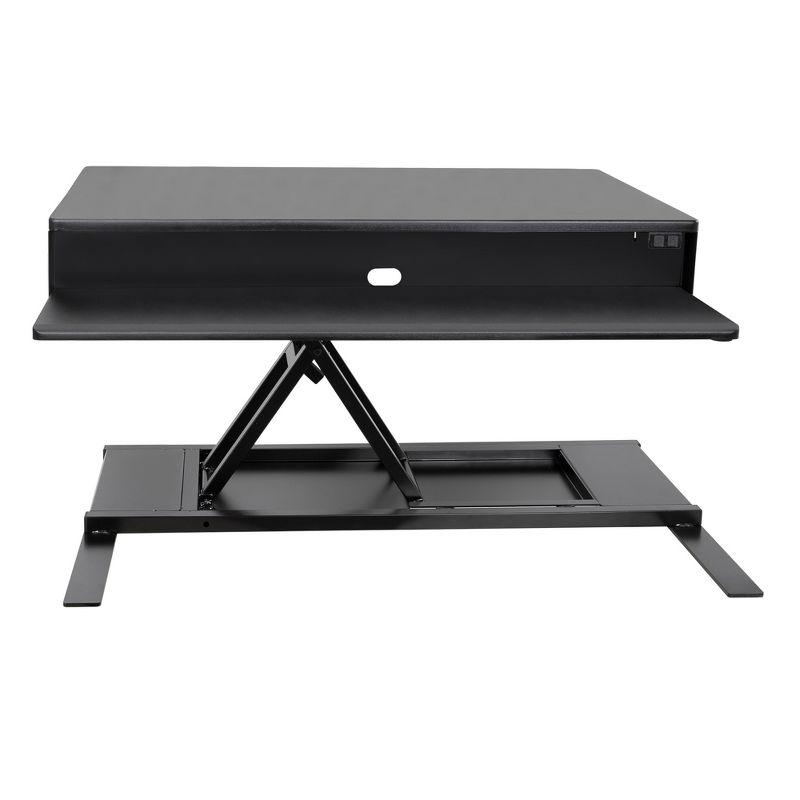 FlexPro Premier Electric Standing Desk Converter – 36" Sit to Stand Workstation – Black – Stand Steady