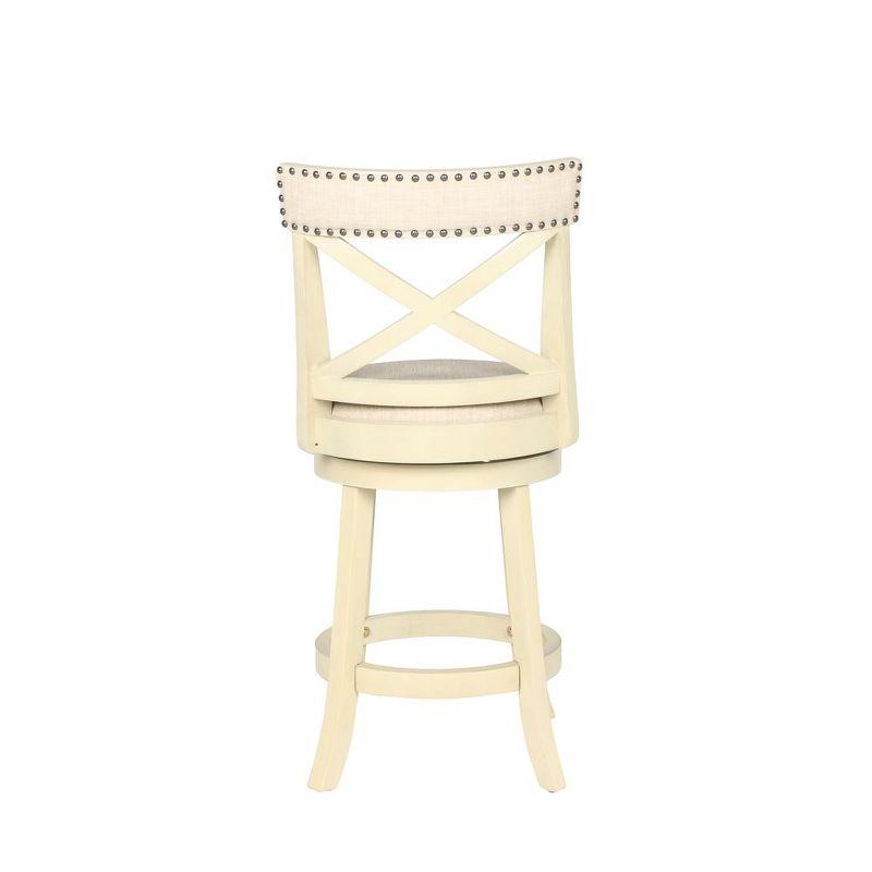 New Classic Furniture,Furniture York 24" Wood Counter Stool With Fabric Seat In Ant White