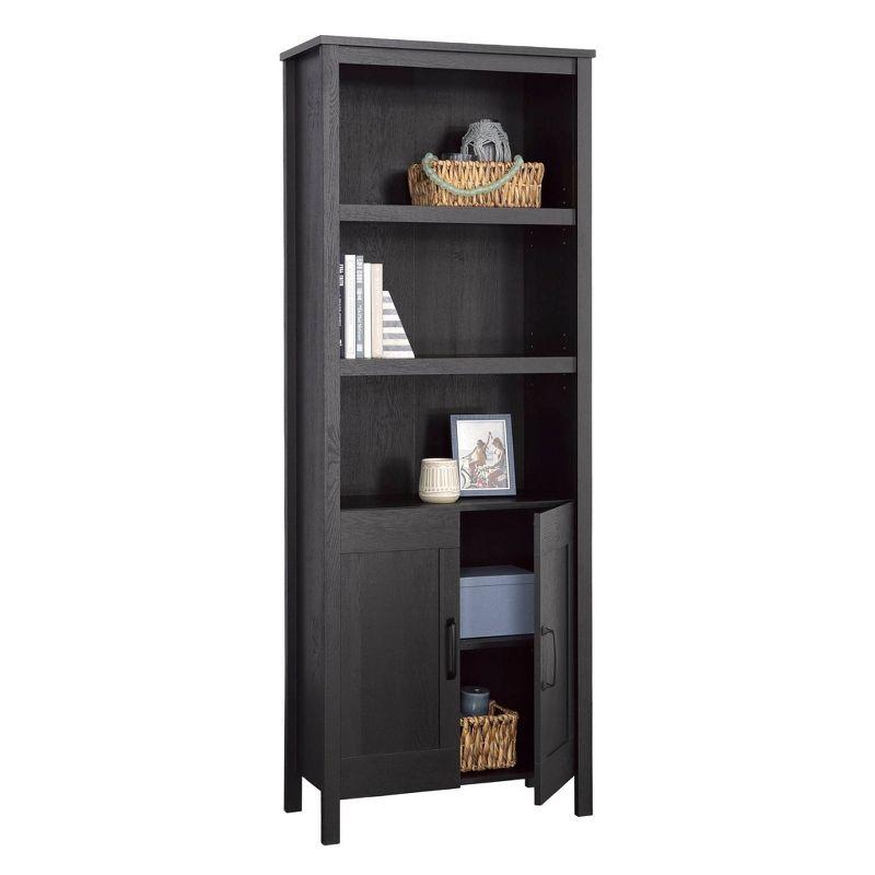 Sauder 72" 3 Shelf Bookcase with Doors Raven Oak