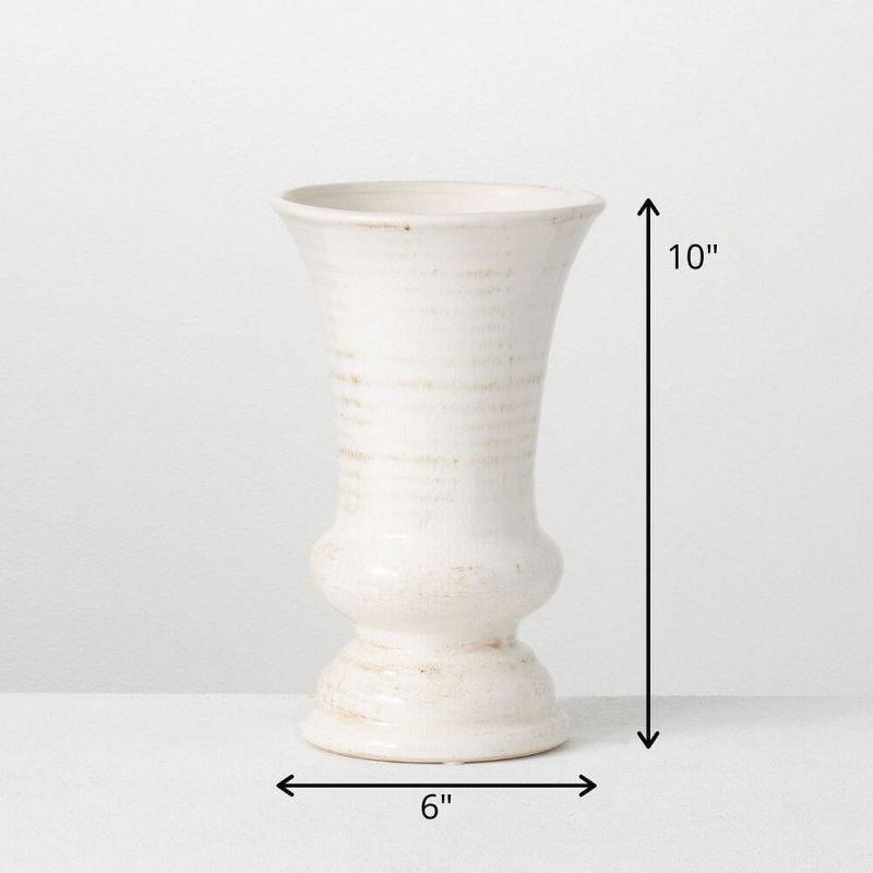 Sullivans Ceramic Urn Vase 10"H Off-White