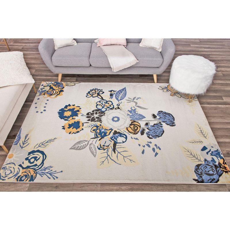 Rugs America Hanna Floral Transitional Area Rug