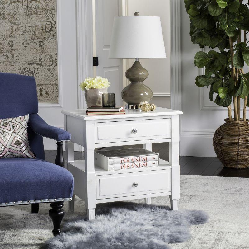 Jenson Night Stand - FOX6277A - White - Safavieh Couture