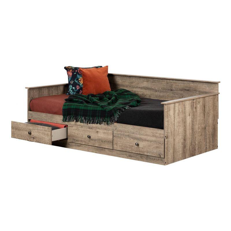 Twin Tassio Daybed with Storage Weathered Oak - South Shore