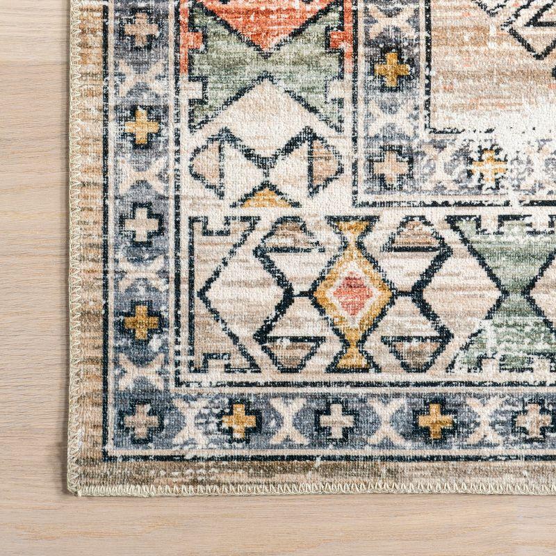 Nuloom Mae Medallion 2x3 Machine Washable Accent Indoor Area Rug for Living Room Bedroom Dining Room Entryway Kitchen, Peach/Ivory