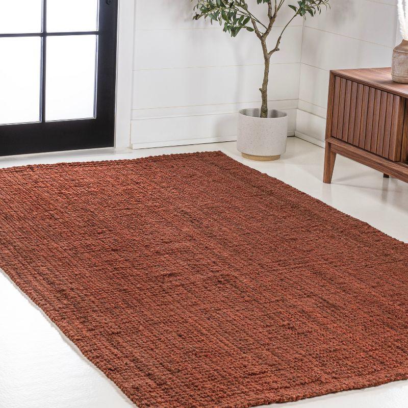 Pata Hand Woven Chunky Jute Terracotta 4 ft. x 6 ft. Area Rug - JONATHAN Y