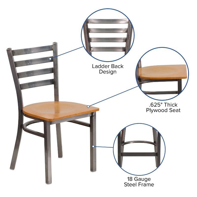 Flash Furniture Kendall Clear Coated Ladder Back Metal Restaurant Chair