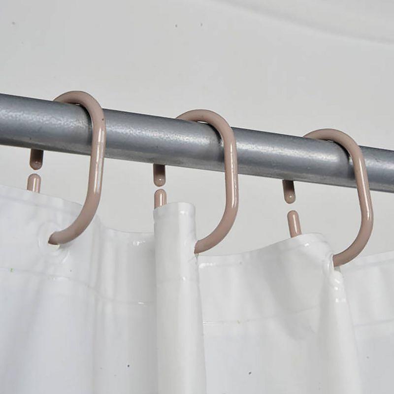 Evideco Solid Plastic Shower Curtain Hooks Rings (Set of 12)