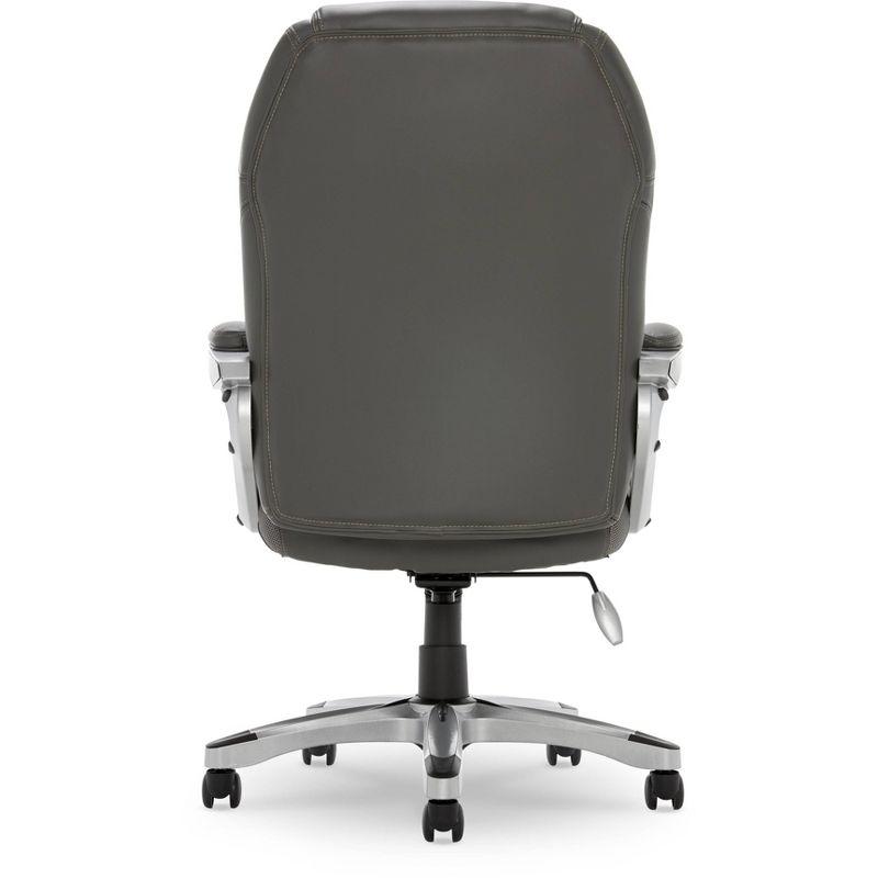 Amplify Executive Mesh Office Chair Seamless Light Gray - Serta: Ergonomic with Fixed Arms & Casters, Adjustable Height