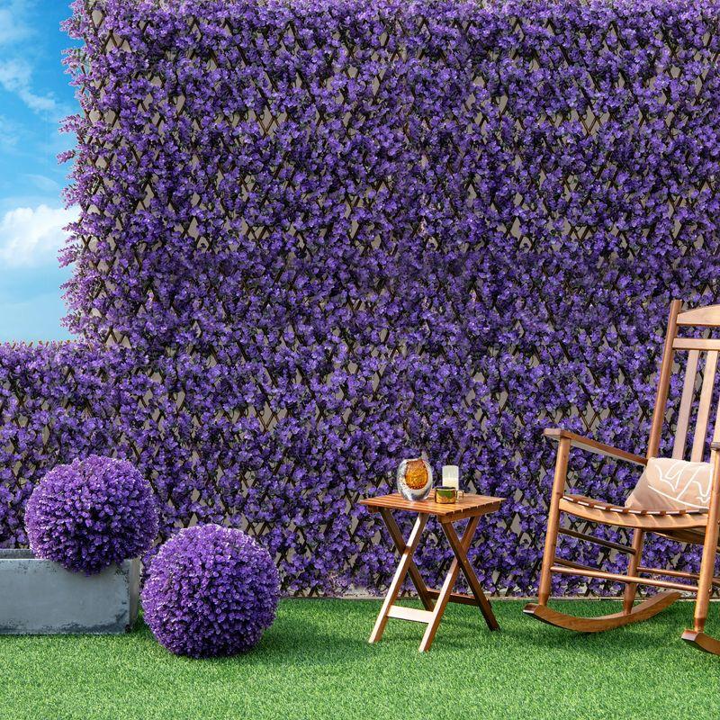 Expandable Purple Eucalyptus Privacy Screen with Willow Frame