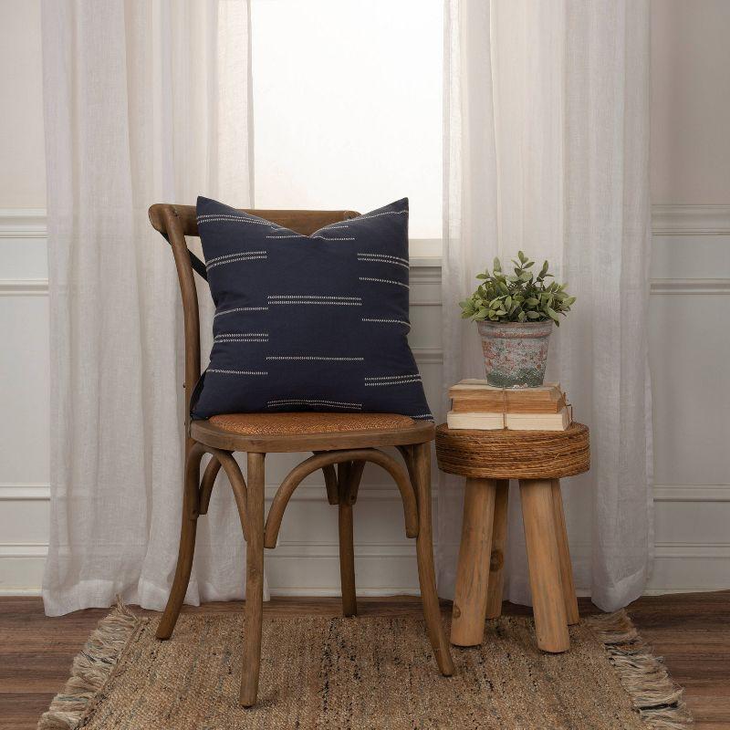 Embroidered Cotton Throw Pillow