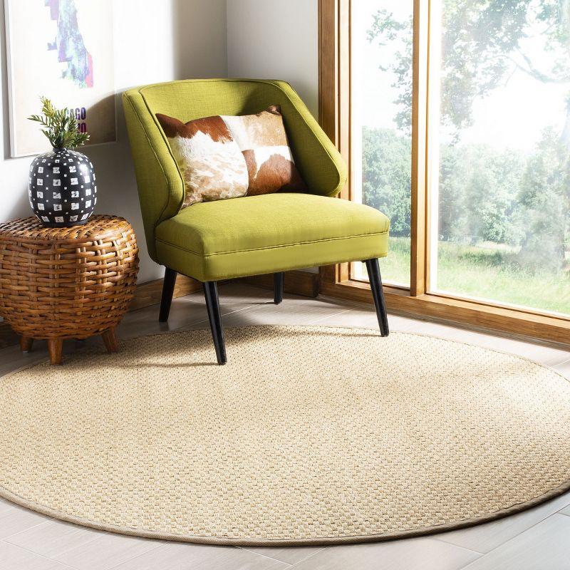 Natural Fiber NF156 Power Loomed Indoor Area Rug - Natural/Beige - 6' Round - Safavieh