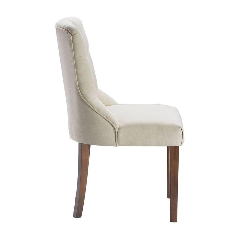 Set of 2 Elmhurst Tufted Side Chair Vintage Cream - Finch: Upholstered, Contoured Back, Wooden Legs