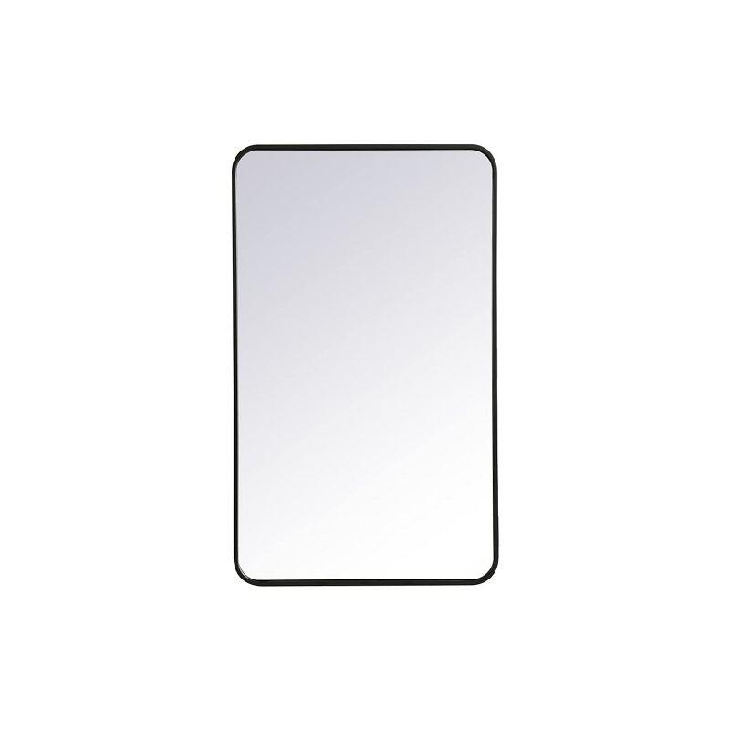 Elegant Lighting Soft corner metal rectangular mirror 24x40 inch in Black