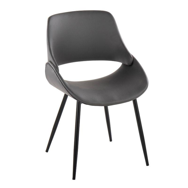 Set of 2 Fabrico Dining Chairs Black/Gray - LumiSource: Upholstered Metal Frame, Contemporary Style
