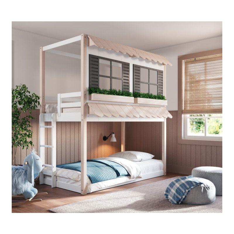Child Craft Play House Twin Over Twin Standard Bunk Bed