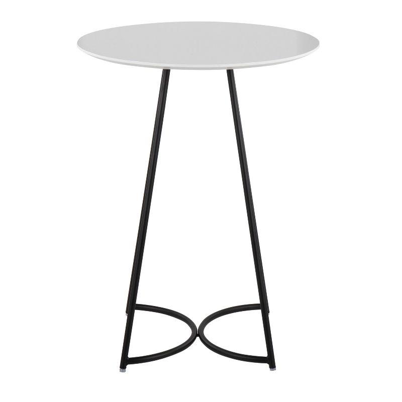 Contemporary Canary Round Wood & Metal Counter Table