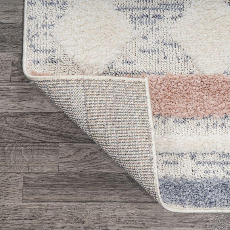 Faiza Moroccan Striped Geometric High-Low Area Rug - JONATHAN Y