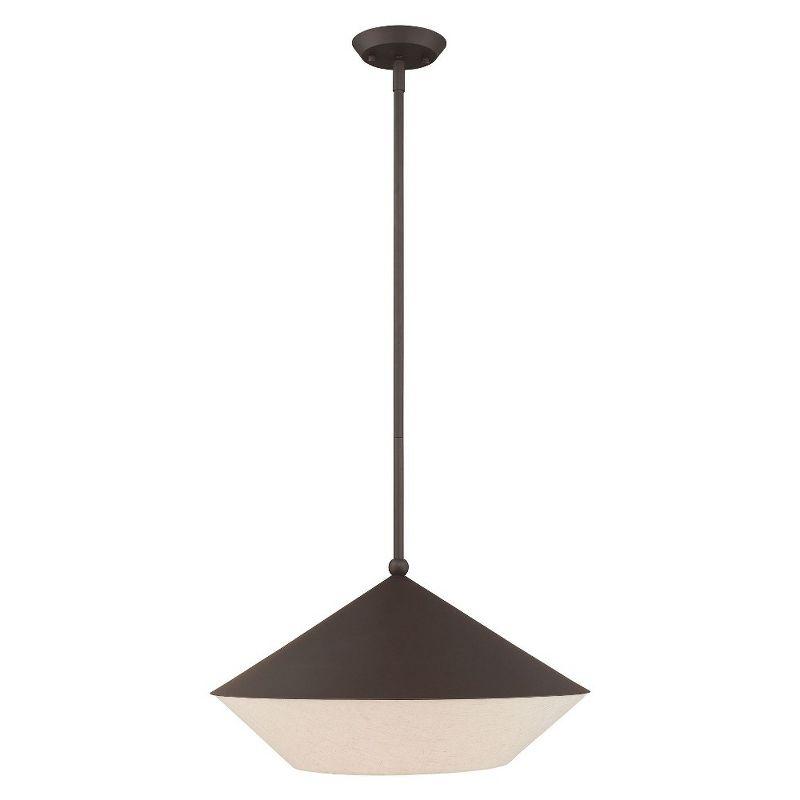 Stockholm Bronze 1-Light Pendant with Oatmeal Shade