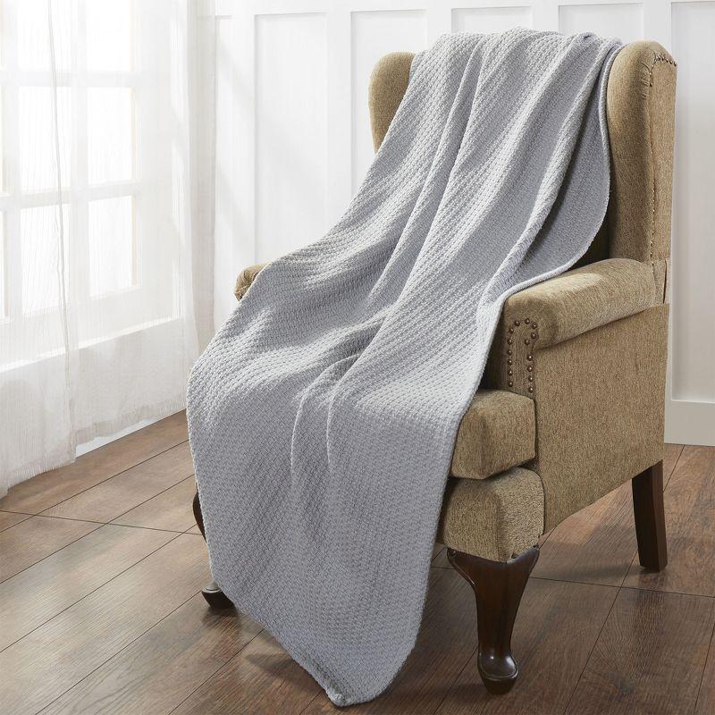 Modern Threads 100% Cotton Thermal Blanket, Silver, King/Cal. King