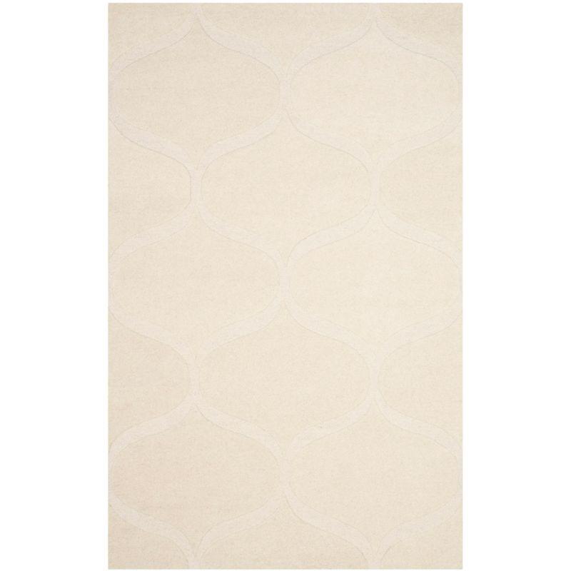 Ivory Hand-Tufted Wool Geometric 5' x 8' Area Rug