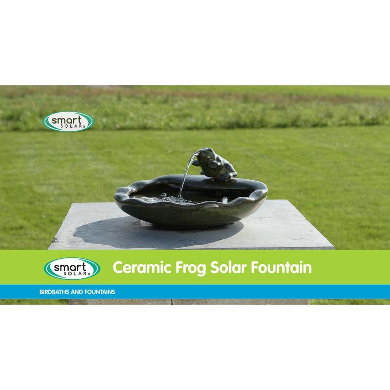 Smart Solar 7" Ceramic Frog Solar Spitter Fountain