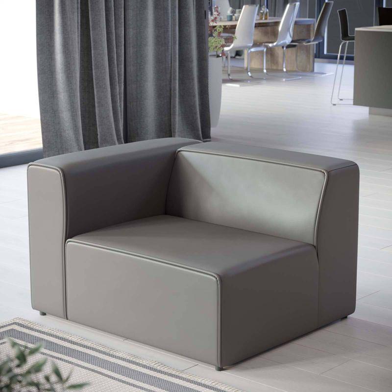 Mingle Vegan Leather Left Armchair - Modway