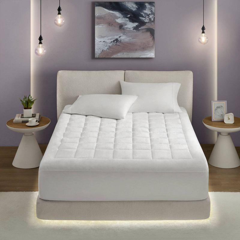 Twin XL White Plush Down Alternative Waterproof Mattress Pad