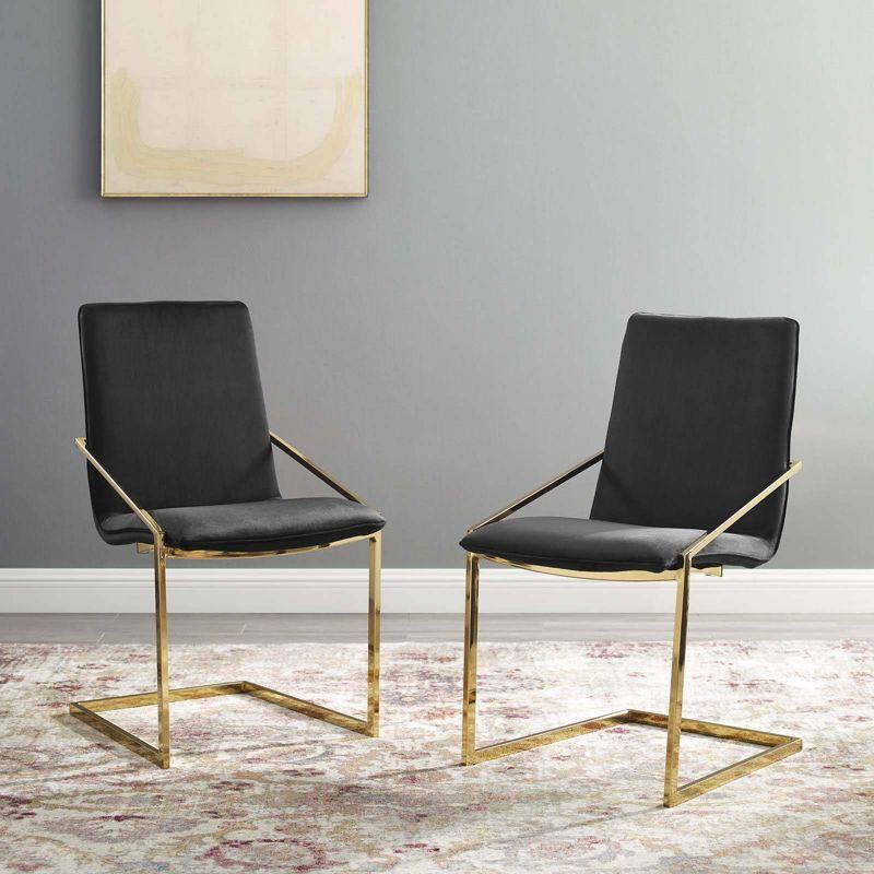 Set of 2 Pitch Dining Armchairs Performance Velvet - Modway