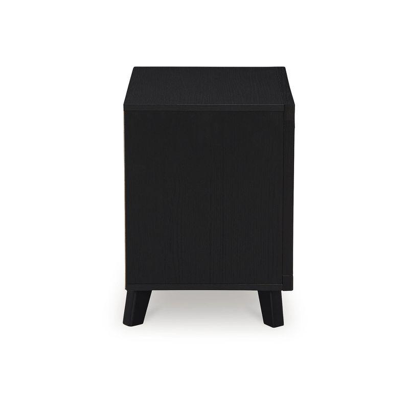 Signature Design by Ashley Danziar Modern 2 Drawers Nightstand with USB & Qi Charging Options, Black