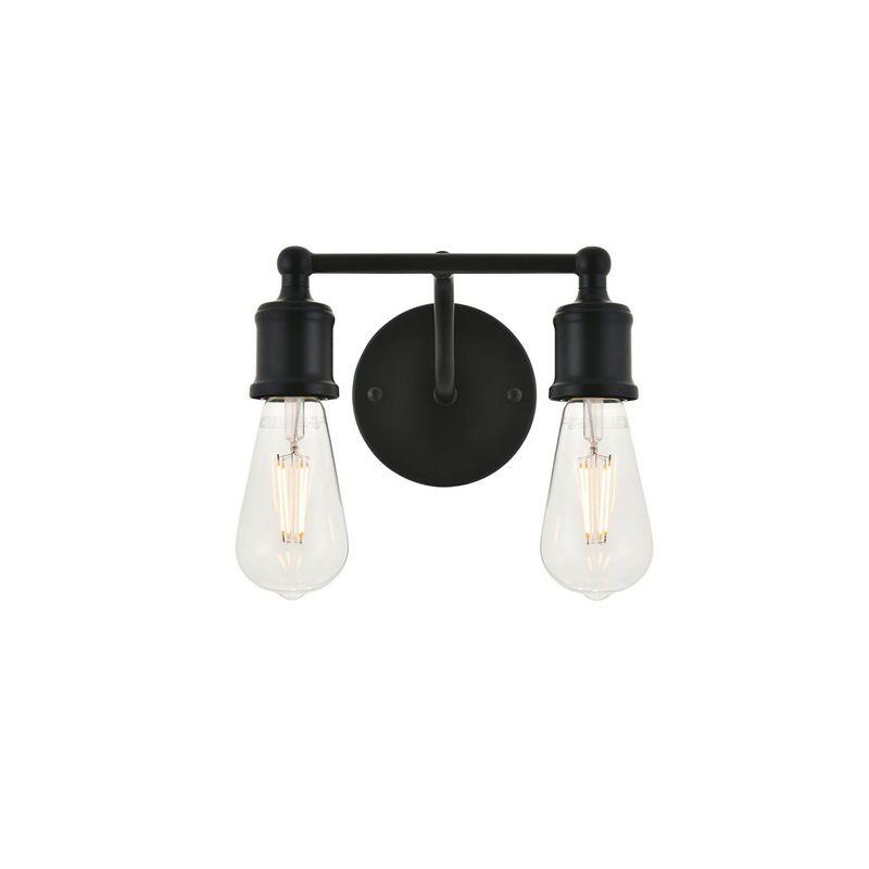 Elegant Lighting Serif 2 light black Wall Sconce