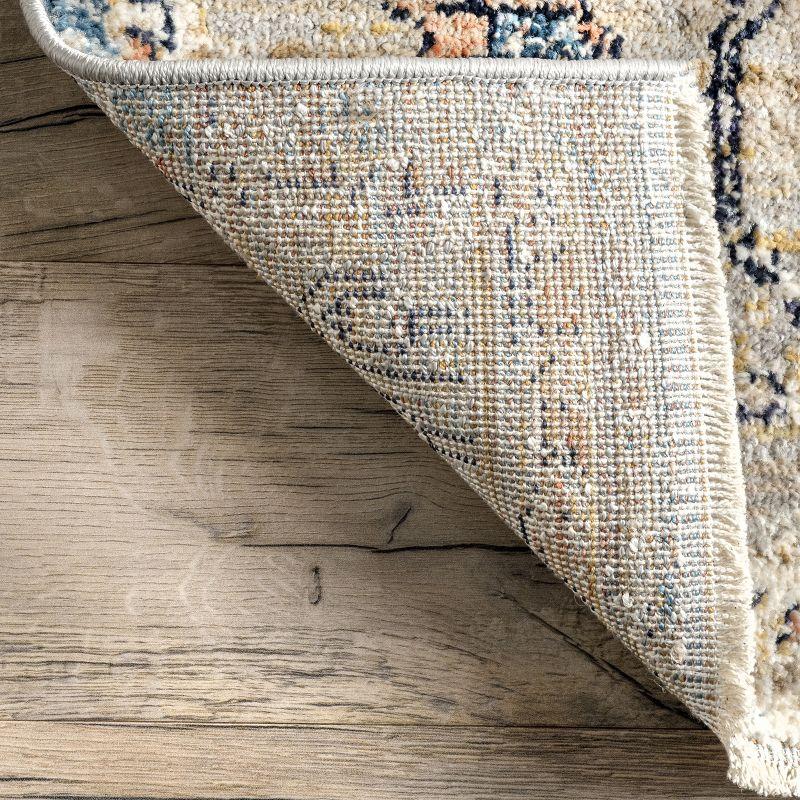 Nuloom Marley Medallion 7x9 Indoor Area Rug for Living Room Bedroom Dining Room Kitchen, Beige/Ivory