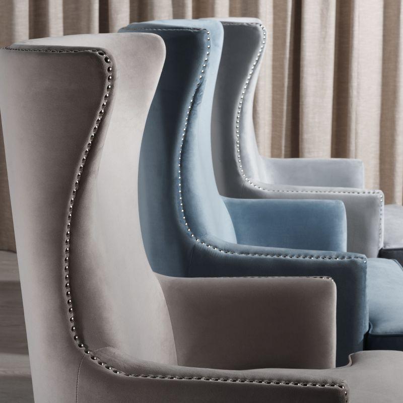 Geode Modern Wingback Chair - SFV4745 - Light Blue - Safavieh Couture