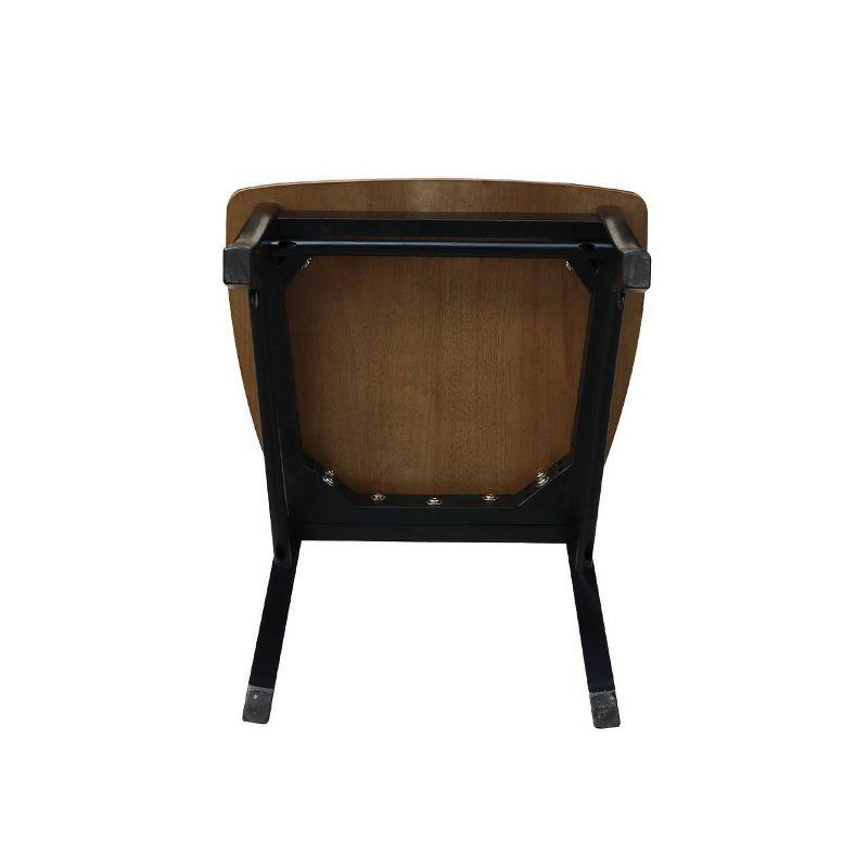 International Concepts Set of 2 X Back Chairs with Solid Wood Seats Black/Cherry Red: Hardwood Frame, Mid-Century Style