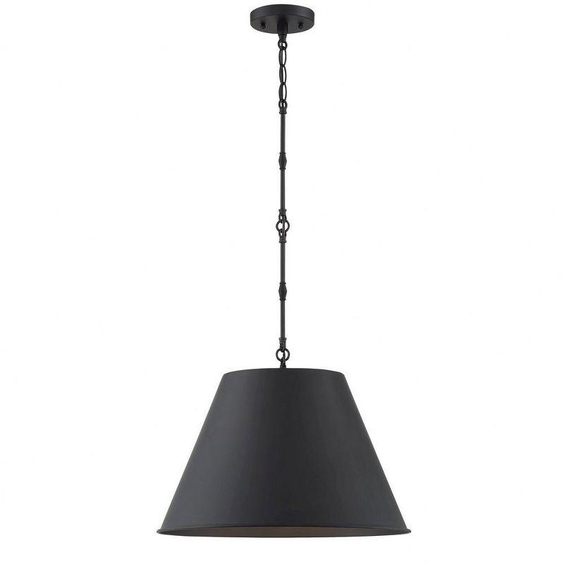 Alden Matte Black and Chrome Glass Mini Pendant Light