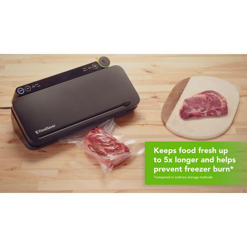 FoodSaver Premier Vacuum Sealer: Dry/Moist/Marinate Modes, Roll Storage, Cutter Bar, Bags & Roll Kit, Black, Plastic