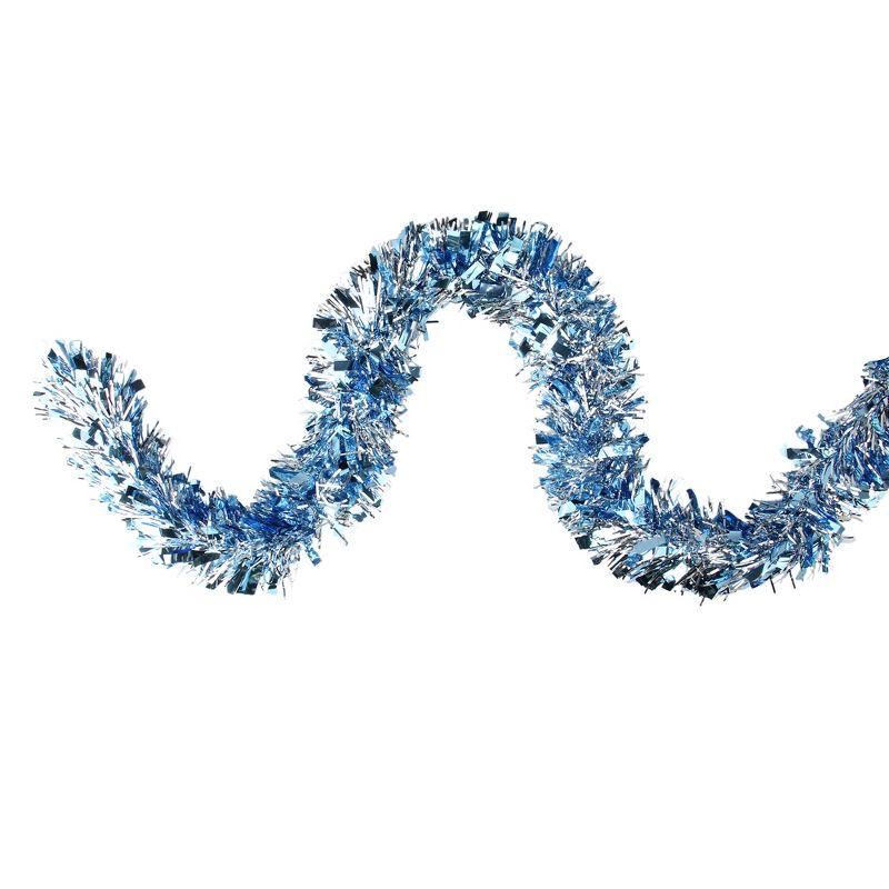 12' Silver and Blue Tinsel Artificial Christmas Garland