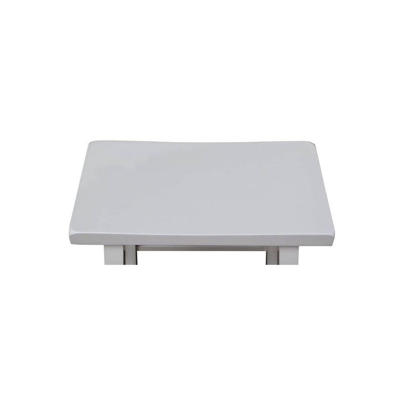 Davis Saddle Seat Counter Height Barstool White - International Concepts: Solid Wood, Rubberwood Legs, No Assembly Required