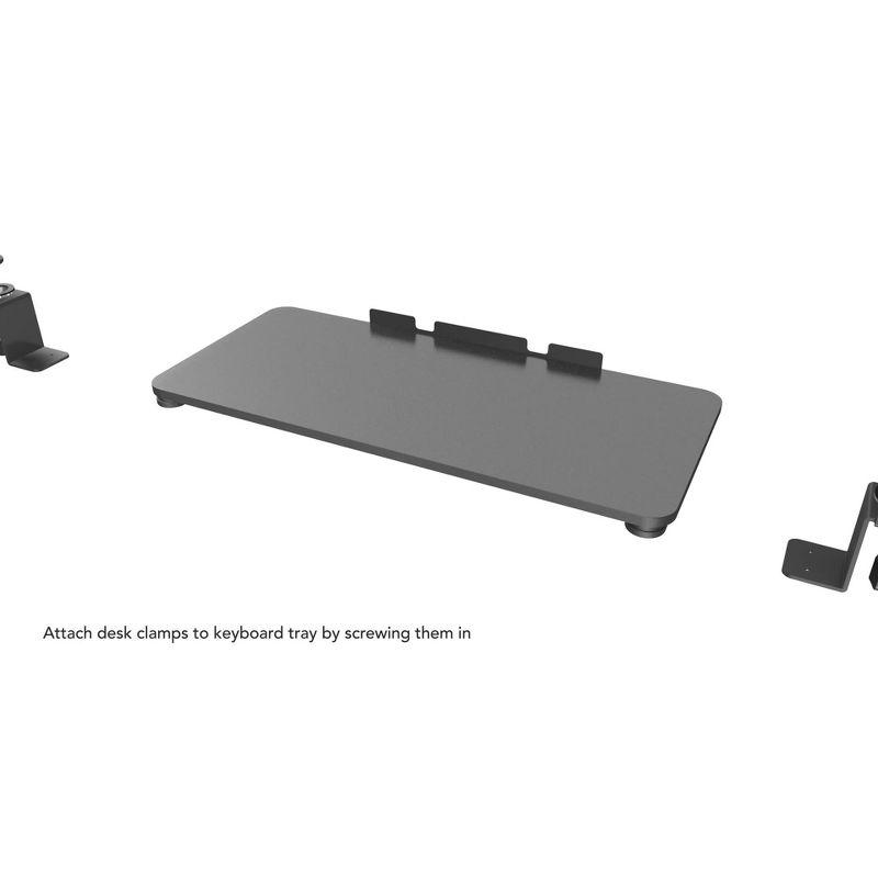 Mount-It! Clamp Keyboard Tray | Sliding Under Desk Keyboard &  Mouse Platform | Retractable Undermount Drawer | No Screws or Scratches to Assemble