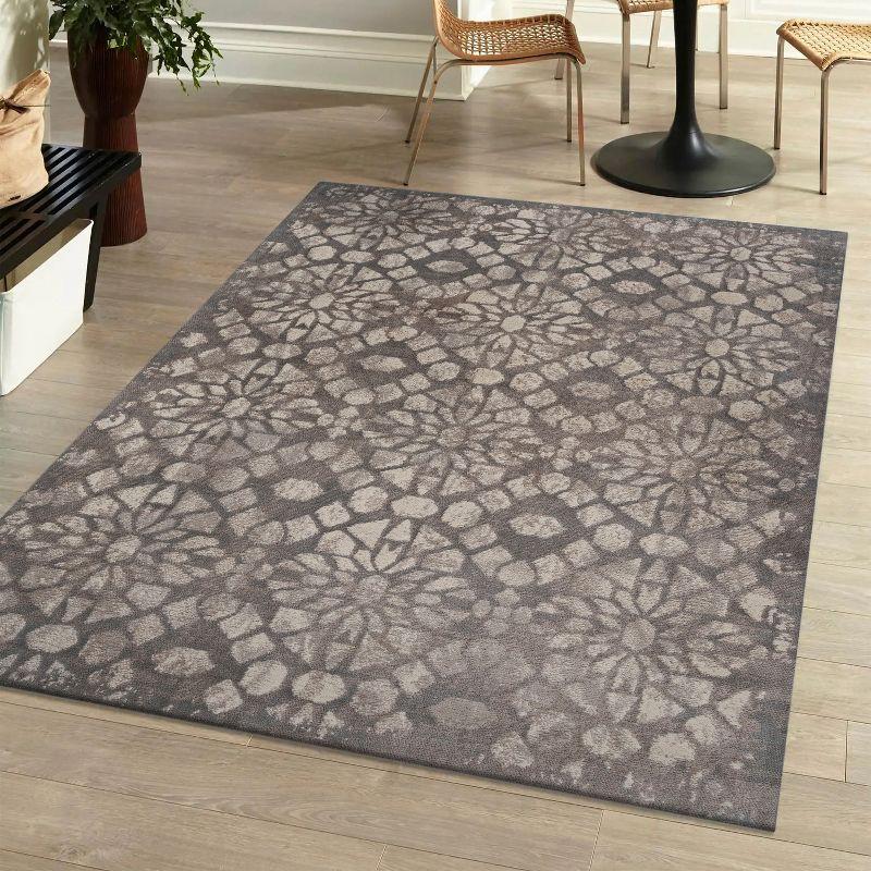 Roma Ornate Geometric Tile Area Rug  - JONATHAN Y