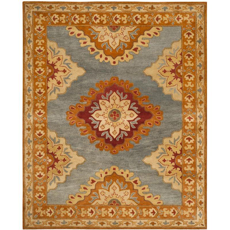 Heritage HG408 Handmade Area Rug - 8'x10' - Blue/Rust - Safavieh