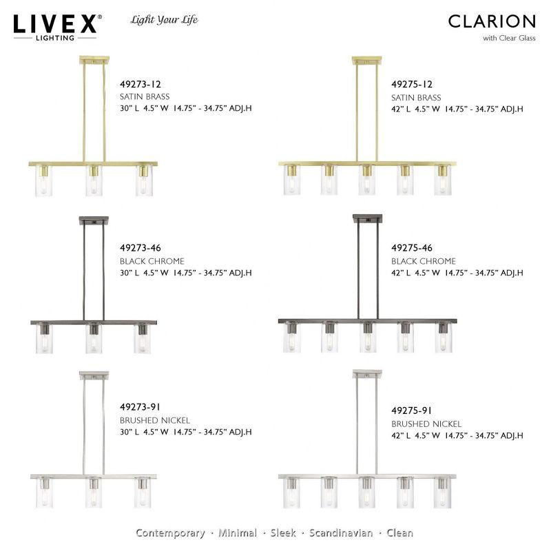 Livex Lighting Clarion 3 - Light Chandelier in  Black Chrome